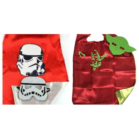 Star Wars Yoda & Trooper Costumes - 2 Capes, 2 Masks w/Gift Box by Superheroes