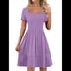 thumbnail image 1 of Vestido Babydoll Informal de Verano para Mujer, de Corta y Cuello Cuadrado, Estilo , Corte en A, , 2025 Púrpura XL, 1 of 5