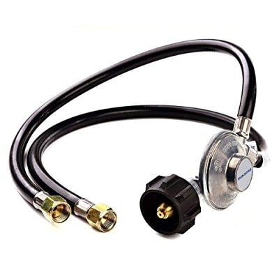 3/8 Female Flare Nut SS DOZYANT 2 Feet Universal QCC1 Low Pressure Propane Regulator Replacement with Stainless Steel Braided Hose for Most LP Gas Grill Heater and Fire Pit Table