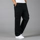 thumbnail image 2 of Pantalones de algodón para hombre, talla grande, cintura elástica, estilo informal, color liso, múltiples bolsillos, 2 of 7