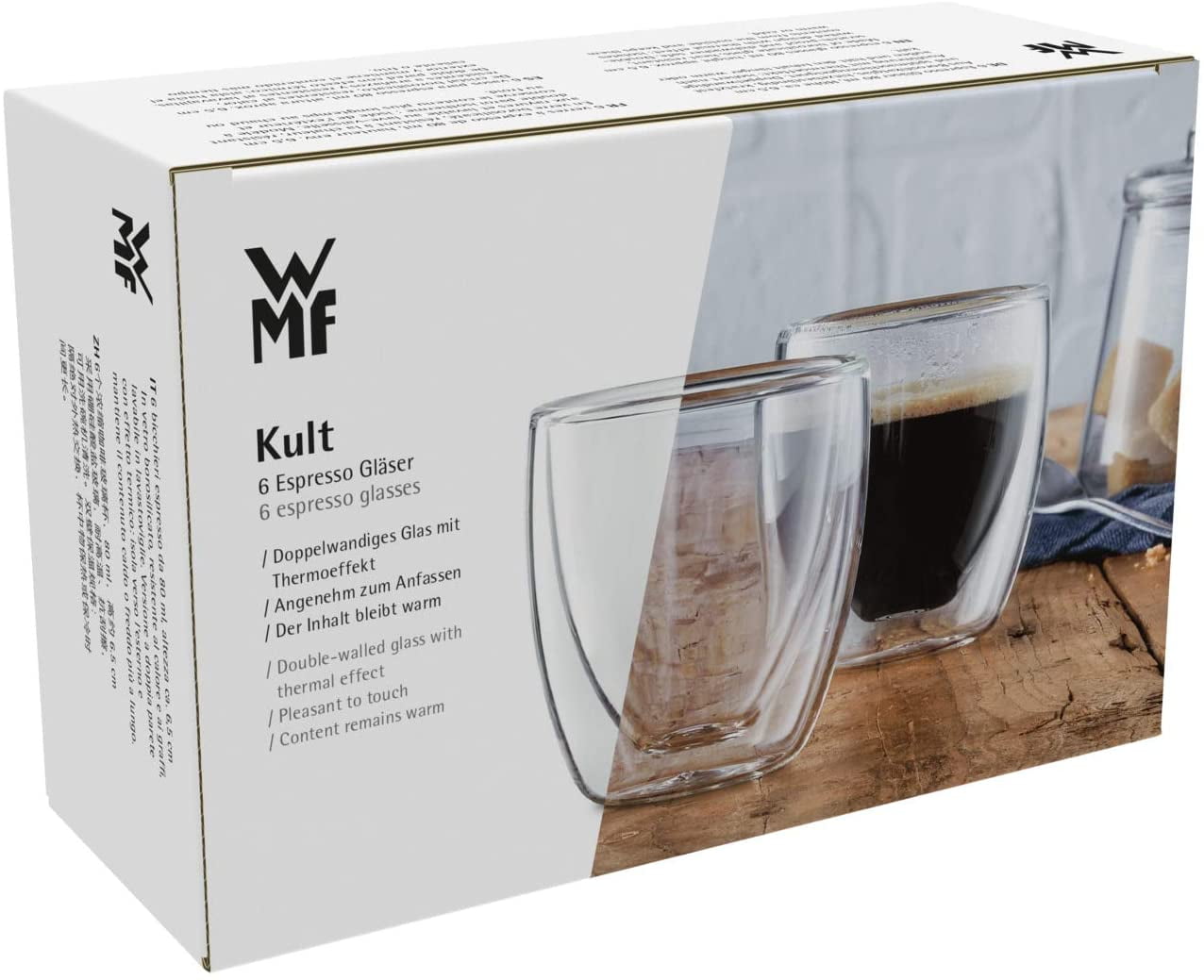 Juego De Tacitas Térmicas De Vidrio 80ml - Vasos Doble Pared Para Espresso, Café O Té, Sin Asa, Modernas