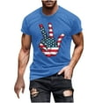 thumbnail image 2 of UVEASISHA American Flag Tee Shirt Men Funny 4th of July Shirts Memorial Day Novelty Printed T-Shirts Big and Tall Cool Streetwear Tshirt Blue XXL, 2 of 5