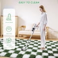 thumbnail image 7 of CozyDesg Shag Area Rugs, 8'x10' Soft Fluffy Floor Rugs Checkered Carpet，Washable Area Rugs for Living Room Bedroom Decor,Deep Green & White, 7 of 7
