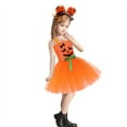 thumbnail image 5 of OGLCCG Girls Pumpkin Costume Kids Sleeveless Birthday Party Lace Tute Dress Fashion All Saints' Day Outfits 3-12 Years, 5 of 7