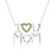 thumbnail image 1 of JeenMata Collar con Colgante de Corazón Abierto Adornado con Piedra Verde Claro Te Amo Mamá en Oro Blanco de 18 K sobre Plata - Piedra Natal de Agosto - Regalo para Mamá, 1 of 2