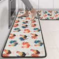 thumbnail image 2 of Kitchen Rugs Sets Of 2,Light Gray Chicken Rooster Pattern Anti Fatigue Kitchen Mat Rugs Non Slip Washable,Decorative Kitchen Floor Mats for Kitchen,Sink,Laundry,17"x47"+17"x47", 2 of 5