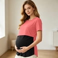 thumbnail image 3 of Ohufall Women's Maternity T Shirts Breastfeeding Breathable Short Sleeve T-shirts Comfortable Color Block Nursing Tops, 3 of 8