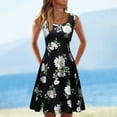 thumbnail image 2 of yoeyez Robes d'Été pour Femmes - 2024 Mode Robe Midi Bohème Imprimé Floral Col Rond Sans Manches Robe d'Été, 2 of 5