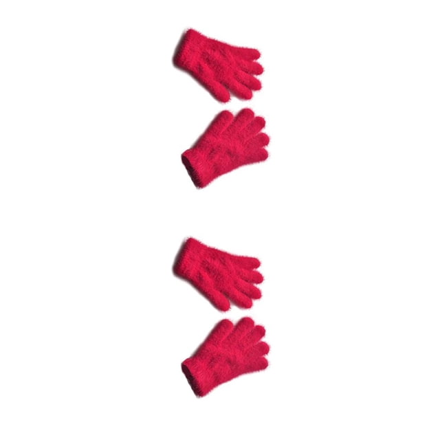 Guantes Minnieouse para niños gruesos de punto invierno color Negro