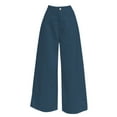 thumbnail image 4 of YAYUBA Cute Jeans for Women Mid-Low Waist Y2k Straight Leg Loose Tummy Control Denim Pants Bottoms with Multiple Pockets,Blue,M, 4 of 4
