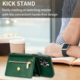 thumbnail image 3 of Dteck Card Holder Wallet Back Case for Apple iPhone 13 Pro 6.1-inch,Shockproof Rubber Silicone Bumper PU Leather Card Pocket Hybrid Protective Kickstand Cover with Cross Body Shoulder Strap,Green, 3 of 9