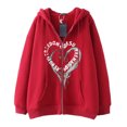 thumbnail image 4 of Sudadera con capucha oscura de hip-hop gótico Harajuku Y2k con estampado de letras y cremallera para hombres y mujeres, chaqueta Harajuku, sudadera, 4 of 5