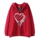 thumbnail image 4 of Sudadera con capucha oscura de hip-hop gótico Harajuku Y2k con estampado de letras y cremallera para hombres y mujeres, chaqueta Harajuku, sudadera, 4 of 5