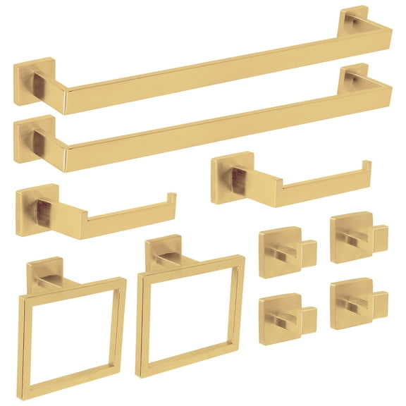 GYZJ 10 PCS Bathroom Hardware Accessories Set 23.6 Inch Stainless Steel Bath Towel Bar Set