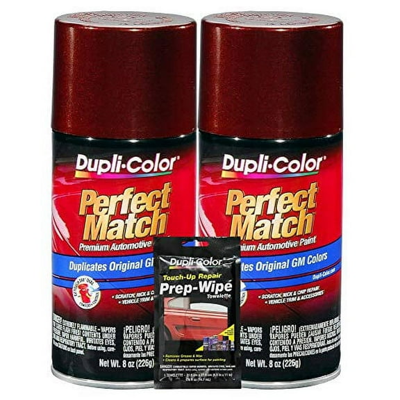Dupli-Color Dark Toreador Metallic General Motors Exact-Match Automotive Paint - 8 oz, Bundles with Prep Wipe (3 Items)