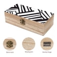 thumbnail image 3 of 7.9×2.3 In Wooden Boxes Durable Easy To Use Dustproof Prevent Slippery Delicate And Cabinet Black Geometric Lines_3, 3 of 8