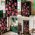 thumbnail image 6 of Shower Curtain, Watercolors Red Flowers Leaves on Black Waterproof Shower Curtain Set with Hooks for Bathroom Showers,Stalls and Bathtubs,36x72In Retro Floral, 6 of 9