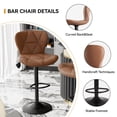 thumbnail image 5 of S-HOME Set of 2 Modern Ergonomic Faux Leather Upholstered Bar Chairs with 360° Swivel Adjustable Height for Home Bar or Kitchen Island Seating, Brown, 5 of 9