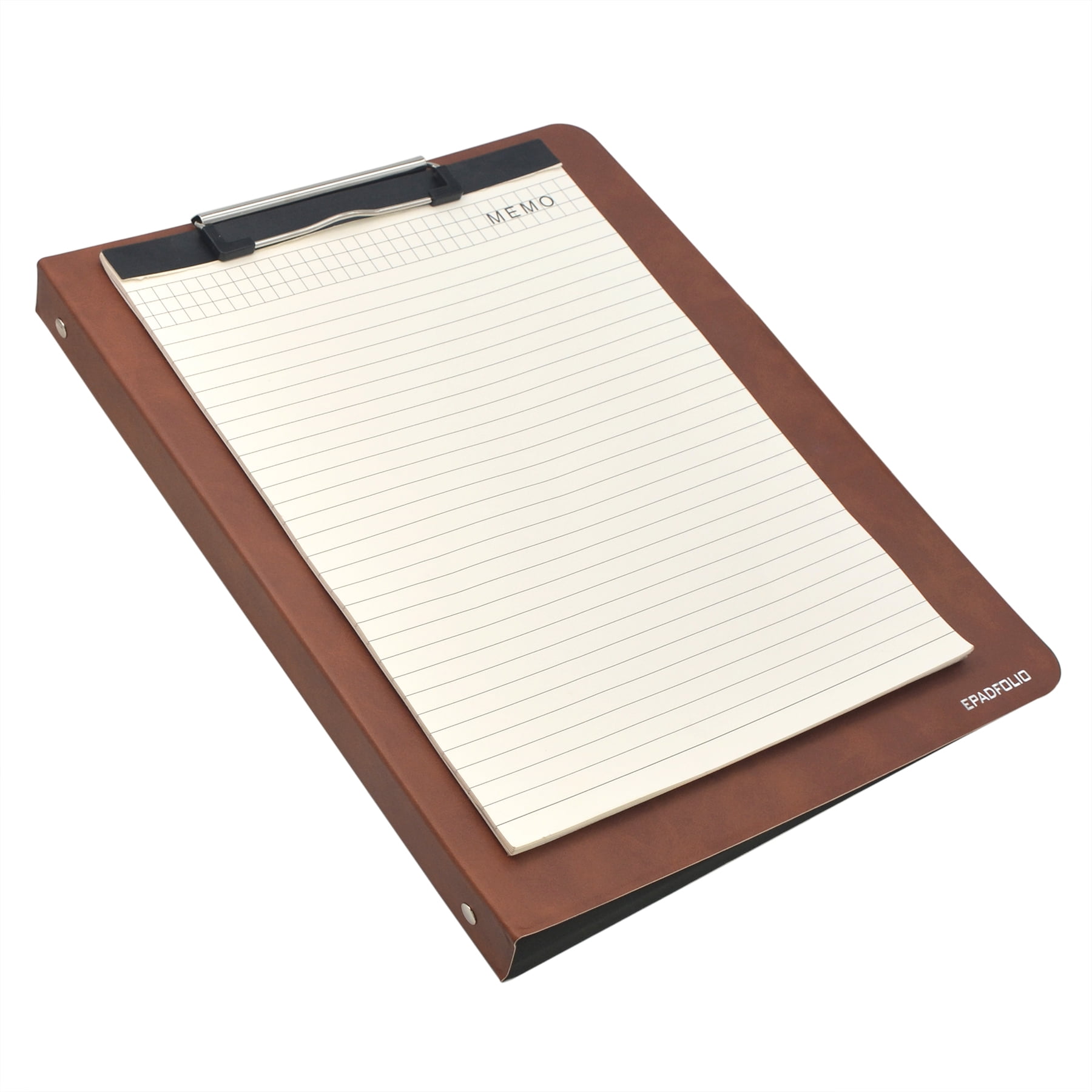 3 Ring Binder Padfolio Clipboard Case with Color File Folders, PU Leather Padfolio Ring Binder with Clipboard