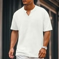 thumbnail image 2 of Tisuna Men'S Loose Fit Summer T-Shirt Solid Color Short Sleeve V Neck Tops Comfortable Breathable Male School Work Casual Dailywear White Size Xl, 2 of 4