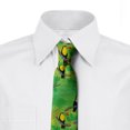 thumbnail image 3 of Necktie, Tropical Toucans on Leaves, 3.7", Fern Green Lime Green, by Ambesonne, 3 of 4