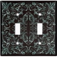 thumbnail image 2 of Metal Light Switch Plate Outlet Cover (French Victorian Frame - Double Toggle), 2 of 2