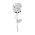 thumbnail image 2 of Tnobhg Elegant Rose Flower Shape Brooch Rhinestones Inlaid Faux Pearl Pin Bouquet Suit Lapel Badge Women Wedding Coat Accessories, 2 of 7