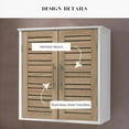 thumbnail image 6 of Evideco Wall Mounted Bathroom Cabinet Stockholm Collection Double Vented Doors White and Oak Finish, 6 of 10