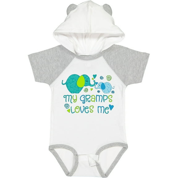 Inktastic My Gramps Loves Me- Cute Elephants Boys or Girls Baby Bodysuit