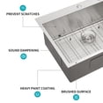 thumbnail image 3 of 30×22×10 Inches, 16 Gauge Stainless Steel Undermount Single Bowl Top Mount Kitchen Sink., 3 of 8