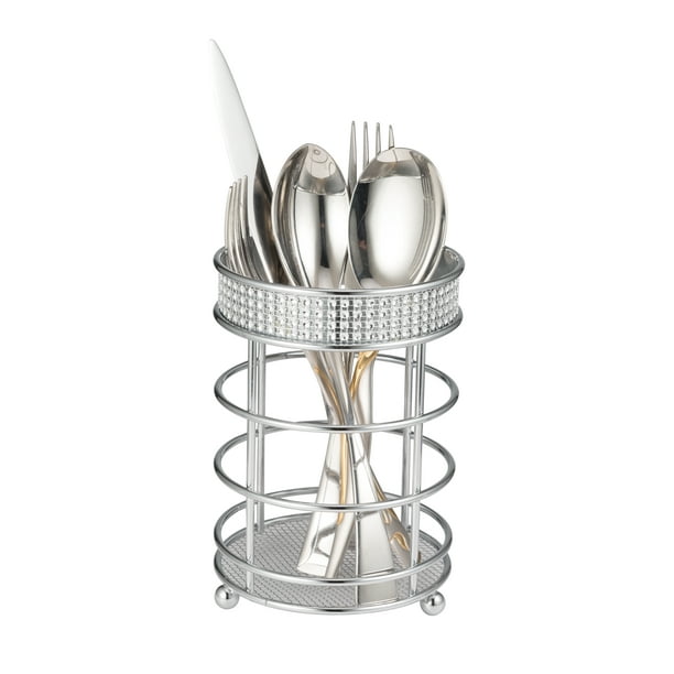 Kitchen Sense Chrome Modern Countertop Round Utensil Holder Walmart