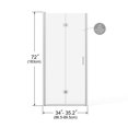 thumbnail image 3 of Demi Bonn 34" x 72" Bifold Shower Door, Walk-In Wet Room Divider, 1/4 inch Thick Clear Tempered Glass Frameless Shower Door, Silver, 3 of 8