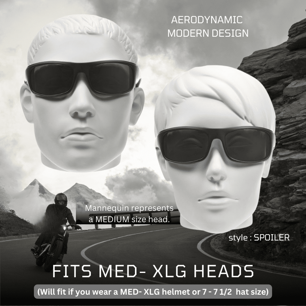 Bikershades Motorcycle Riding Safety Sunglass Foam Padded Large Fit Wind, Dust and Impact Resistant