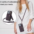 thumbnail image 3 of Decase Crossbody Wallet Case with Credit Card Holder Stand for iPhone 14, RFID Blocking Design,with Wrist Strap Rugged Shockproof PU Leather Case Cover, purple, 3 of 8