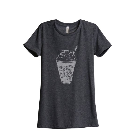 I Don't Give A Frapp Women's Fashion Relaxed T-Shirt Tee Charcoal Grey Large
