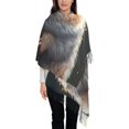 thumbnail image 3 of Gaeub Cute Fat Ball Branch Print Tassel Scarf,Wraps Scarves for Women,Winter Scarf,Cold Weather Shawls,Ideal for Travel, 3 of 8