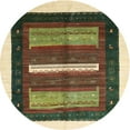 thumbnail image 1 of Ahgly Company Machine Washable Indoor Round Contemporary Dark Brown Area Rugs, 8' Round, 1 of 7