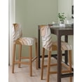thumbnail image 2 of Beige Ombre Bar Stool Covers Set of 2, Modern Geometric Abstract Aesthetic Cream Stretch Washable Bar Chair Covers with Backs, Removable Pub Counter Height Chair Cover for Kitchen Dining Room Cafe, 2 of 7