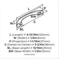 thumbnail image 5 of Amerock Vaile 3-3/4 in (96 mm) Center-to-Center Satin Nickel Cabinet Pull - 10 Pack, 5 of 5
