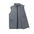 thumbnail image 4 of NoxwB Men's Oversized Solid Fleece Vest Coat Winter Warm Casual Outdoor Jackets Quick Dry Sleeveless Multi-Pocket Full-Zip Outerwears Dark Gray L, 4 of 8