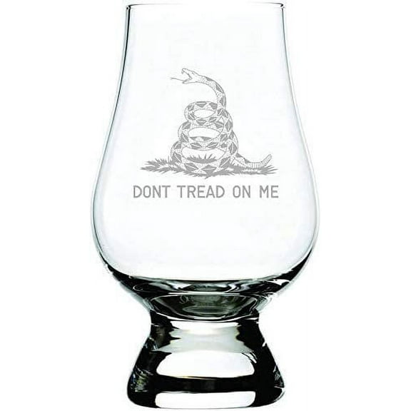 Don't Tread On Me Quote Etched Glencairn Crystal Whisky Glass