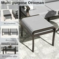 thumbnail image 5 of ALAULM Aluminium Patio Furniture Set with Swivel Chairs, 7-Seater Metal Outdoor Furniture Patio Sectional Sofas Patio Conversation Set with 2 Ottomans For Patio, Backyard, Poolside - Grey, 5 of 10