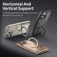 thumbnail image 2 of ELEHOLD  for iPhone 16 Pro Max Case,Compatible with Mag safe Accessory, Bezel Less Metal Slim Hard Shockproof Ultra Thin Frameless Case with Ring Stand Holder Magnetic Cover,Silver, 2 of 6