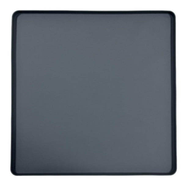 Alfombrilla de silicona para frigorífico con borde elevado, bandeja de goteo de silicona para regalos Gris