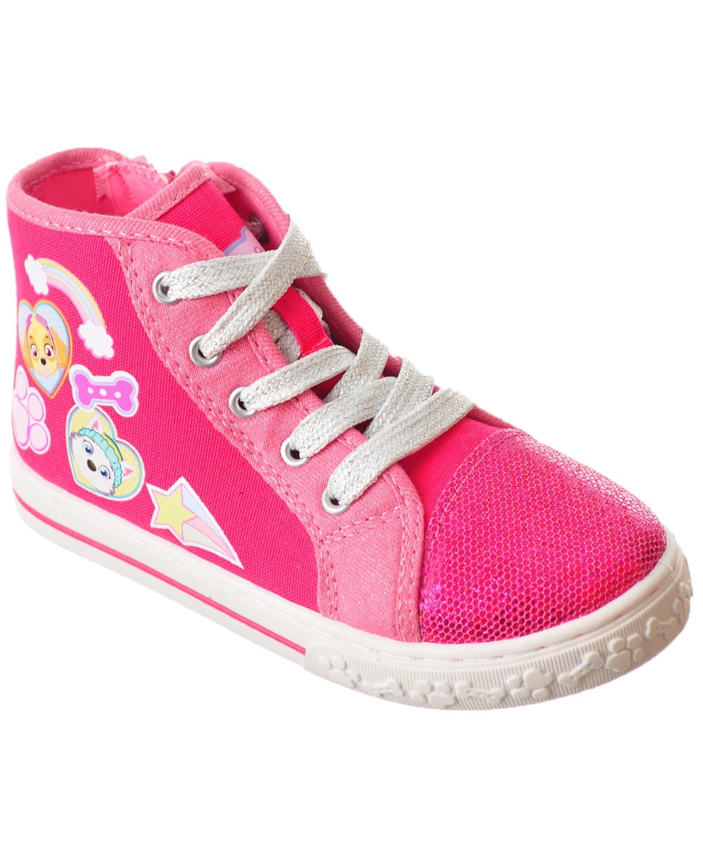 9 Paw Patrol Nickelodeon Toddler Girls' Pink Multi Denim High-Top Sneaker Shoe 