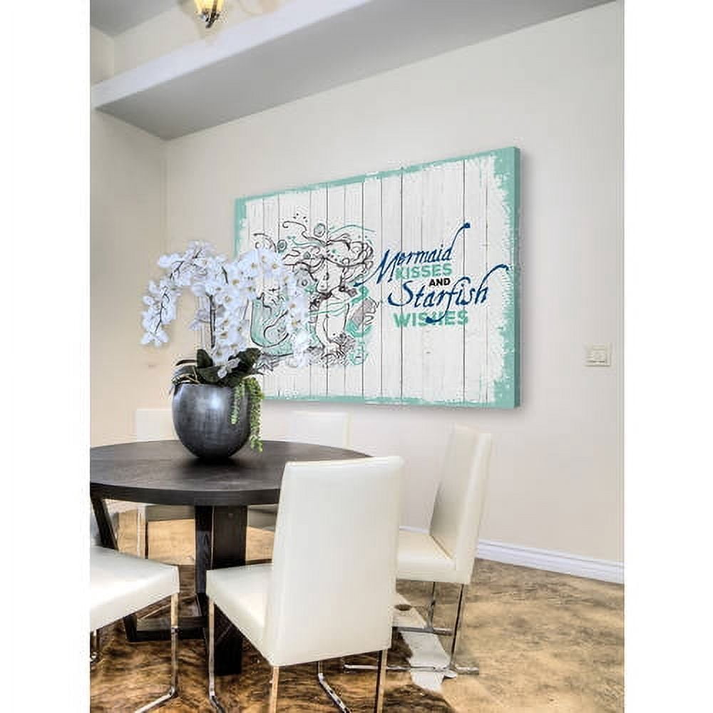 "Mermaid Kisses 2" Painting Print on Wrapped Canvas
