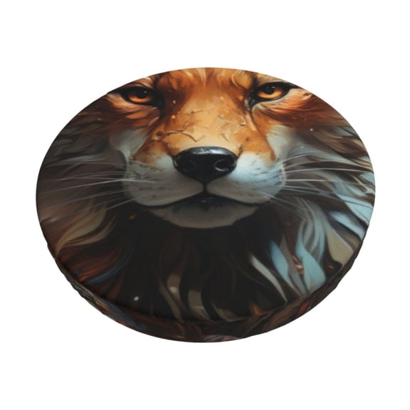 Kdxio Floral Fox Print Stool Covers Round,Stretch Round Bar Stool Covers Washable Bar Stool Cushion Slipcover for 12-15 Inch Chair