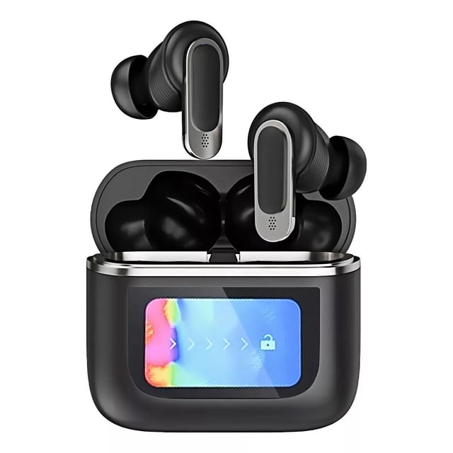 Auriculares Bluetooth V8 Con Cancelación De Ruido Activa Y Pantalla Táctil Lcd Inteligente Negro HYsmart