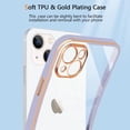 thumbnail image 4 of Case Compatible with iPhone 13 Case Crystal Clear Transparent Design Back Bumper Shockproof Slim Fit Soft TPU Silicone Protective Phone Case Cover for iPhone 13, Purple, 4 of 7