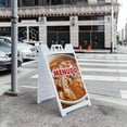 thumbnail image 5 of A-frame Sidewalk Menudo 24" x 36" Double Sided A-Frame Sidewalk Sign, Includes 2 Installed Vinyl Decals | Foldable Portable White Signicade Sandwich Board Signs, 5 of 5